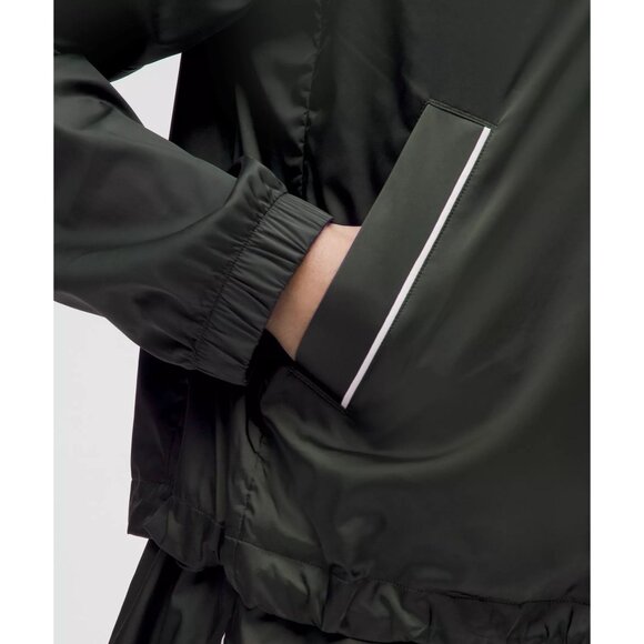 Lululemon Stretch Satin Nylon Rainforest Green Athleisure Cropped Jacket Sm - Picture 6 of 10